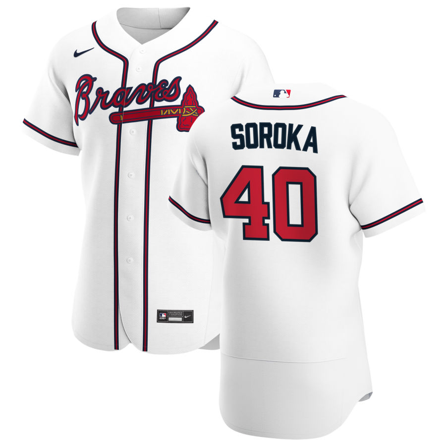 Atlanta Braves #40 Mike Soroka Men Nike White Home 2020 Authentic Player MLB Jersey->atlanta braves->MLB Jersey